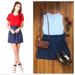 Francesca’s Sebring polka dot pleated skirt size L